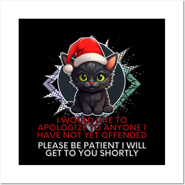 Funny Christmas Sarcastic Quote Cat Wall Art by MaystarUniverse